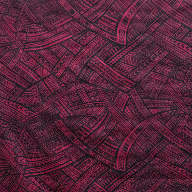 Traditional Polynesian Tattoo Polyester Fabric - Polynesian Tattoo Print, 60" Width (1 Yard)