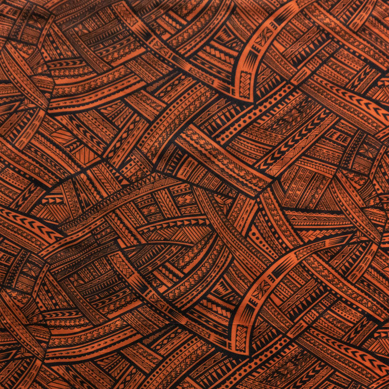 Polyester Fabric Traditional Polynesian Tattoo Print