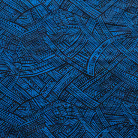 Traditional Polynesian Tattoo Polyester Fabric - Polynesian Tattoo Print, 60" Width (1 Yard)