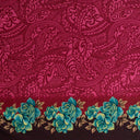 Peachskin Fabric Traditional Polynesian Tattoo Rose Polka Dot Border