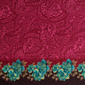 Traditional Polynesian Tattoo Rose Polka Dot Border Peachskin Fabric - Red, Lime Green, Royal, Fuchsia, Teal, 45" Width (1 Yard)