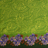 Traditional Polynesian Tattoo Rose Polka Dot Border Peachskin Fabric - Red, Lime Green, Royal, Fuchsia, Teal, 45" Width (1 Yard)