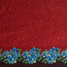 Traditional Polynesian Tattoo Rose Polka Dot Border Peachskin Fabric - Red, Lime Green, Royal, Fuchsia, Teal, 45" Width (1 Yard)