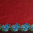 Peachskin Fabric Traditional Polynesian Tattoo Rose Polka Dot Border