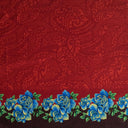 Peachskin Fabric Traditional Polynesian Tattoo Rose Polka Dot Border