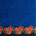 Peachskin Fabric Traditional Polynesian Tattoo Rose Polka Dot Border