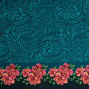 Peachskin Fabric Traditional Polynesian Tattoo Rose Polka Dot Border