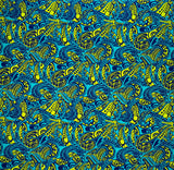 Traditional Polynesian Tattoo Swirl All Over Design 100 Percent Cotton Barkcloth Fabric - Light Barkcloth, All Over Design, 45" Width (1 Yard)