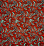 Traditional Polynesian Tattoo Swirl All Over Design Cotton Fabric - Mint/Orange, Yellow/Red, Blue/Green, 45" Width (1 Yard)