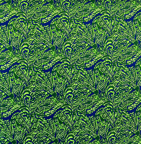 Traditional Polynesian Tattoo Swirl Design Cotton Light Barkcloth Fabric - Jet Black Tribal Print, 36" X 45" (1 Yard)