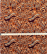 Traditional Polynesian Tattoo Swirl Design Cotton Light Barkcloth Fabric - Jet Black Tribal Print, 36" X 45" (1 Yard)