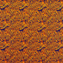 Traditional Polynesian Tattoo Swirl Design Cotton Light Barkcloth Fabric - Jet Black Tribal Print, 36" X 45" (1 Yard)
