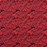 Traditional Polynesian Tattoo Swirl Design Cotton Light Barkcloth Fabric - Jet Black Tribal Swirl, 36" X 45" (1 Yard)