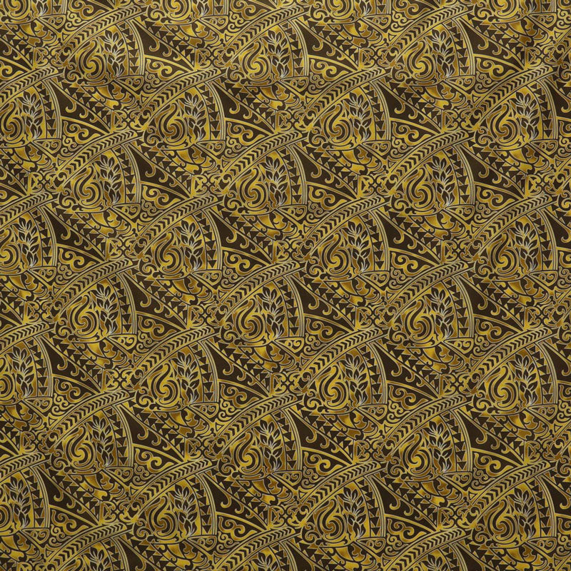 Traditional Polynesian Tattoo Triangle Formation Design Poly-Cotton Fabric - Red, Blue, Grey, Gold, 45" Width (1 Yard)