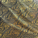 Polyester Foil Fabric Traditional Polynesian Tattoo Water Lily Design