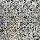 Traditional Polynesian Tattoo Water Lily Design Polyester Foil Fabric - Yellow/ Green, Black/Black, White/Silver, Black & Gold, 36" X 60" (1 Yard)
