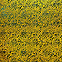 Traditional Polynesian Tattoo Water Lily Design Polyester Foil Fabric - Yellow/ Green, Black/Black, White/Silver, Black & Gold, 36" X 60" (1 Yard)