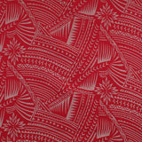 Traditional Polynesian Tattoo With Flower Flocking Polyester Fabric - Tribal Tattoo Print, 60" Width (1 Yard)