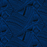 Traditional Polynesian Tattoo With Flower Flocking Polyester Fabric - Tribal Tattoo Print, 60" Width (1 Yard)