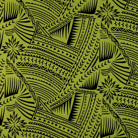 Polyester Flocked Tribal Tattoo Print Fabric