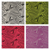 Traditional Polynesian Tattoo With Flower Polyester Flocking Fabric - Orange & Black, 60" Width, 36" Yard Cut (1 Yard)