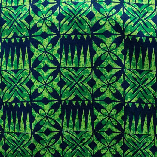 Traditional Tapa Design Cotton Light Barkcloth Fabric - Polynesian Tapa Print, 45" Width (1 Yard)