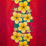 Traditional Tattoo Plumeria Monstera Leaves Design Peachskin Fabric - Red, Brown, Royal, 36" X 45" (1 Yard)