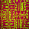Traditional Tongan Geometric Design Cotton Fabric - Geometric Pattern, Assorted Colors, 30" X 45" (1 Yard)