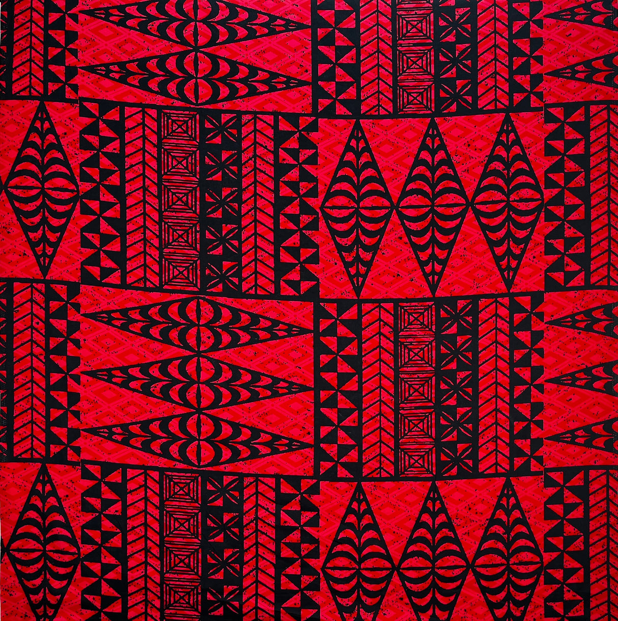 Traditional Tongan Geometric Design Cotton Fabric - Geometric Pattern, Assorted Colors, 30" X 45" (1 Yard)