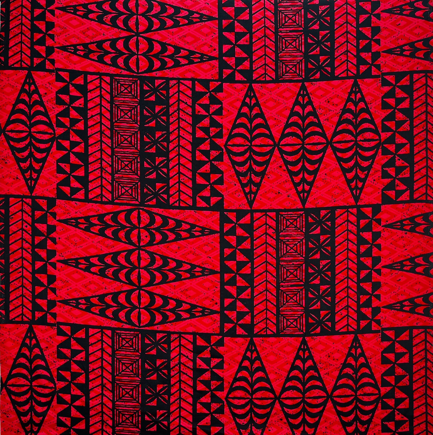 Traditional Tongan Geometric Design Cotton Fabric - Geometric Pattern, 30" X 45" (1 Yard)