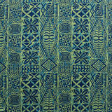 Traditional Tongan Geometric Design Peachskin Fabric - Gray, Black, Green, Khaki, Blue, Purple, 45" Width (1 Yard)