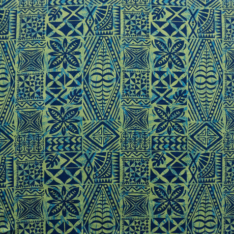 Peachskin Fabric Traditional Tongan Geometric Design