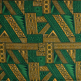 Traditional Tongan Geometric Design Peachskin Fabric - Rust/Turquoise, Red/Yellow, Turquoise/Green, Green/Yellow, Fuchsia/Blue, 36" X 45" (1 Yard)