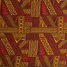Traditional Tongan Geometric Design Peachskin Fabric - Rust/Turquoise, Red/Yellow, Turquoise/Green, Green/Yellow, Fuchsia/Blue, 36" X 45" (1 Yard)