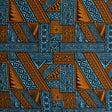 Traditional Tongan Geometric Design Peachskin Fabric - Rust/Turquoise, Red/Yellow, Turquoise/Green, Green/Yellow, Fuchsia/Blue, 36" X 45" (1 Yard)