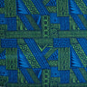 Traditional Tongan Geometric Design Peachskin Fabric - Rust/Turquoise, Red/Yellow, Turquoise/Green, Green/Yellow, Fuchsia/Blue, 36" X 45" (1 Yard)