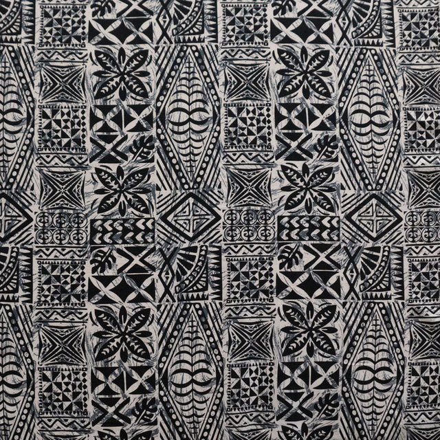 Peachskin Fabric Traditional Tongan Geometric Design
