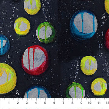 Cotton Print Transcendence Black Painted Color Dots Fabric 44/45"