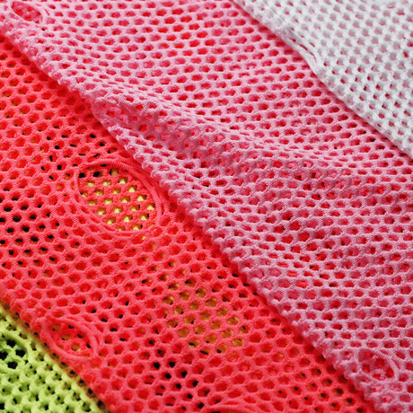 Trashy Net Polyester Spandex Fabric - Black, White, Light Pink, Coral, Yellow, Neon Lime Solid Mesh, 58/60" Width (1 Yard)