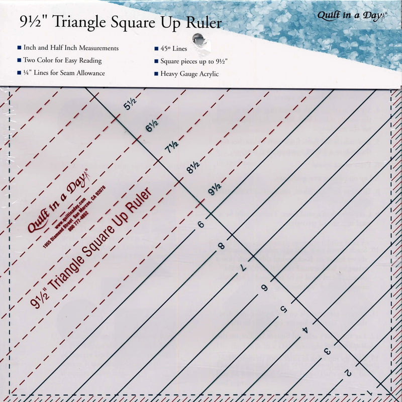 Acrylic Quilting Ruler 9 1/2in Triangular Square Up