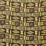 Tribal Tapa Cotton Barkcloth Fabric - Tongan Kupesi Pattern, 45" Width (1 Yard)