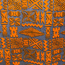 Tribal Tapa Cotton Barkcloth Fabric - Tongan Kupesi Pattern, 45" Width (1 Yard)