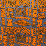 Tribal Tapa Cotton Barkcloth Fabric - Tongan Kupesi Pattern, 45" Width (1 Yard)