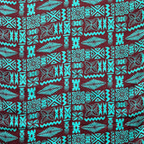 Tribal Tapa Cotton Barkcloth Fabric - Tongan Kupesi Pattern, 45" Width (1 Yard)