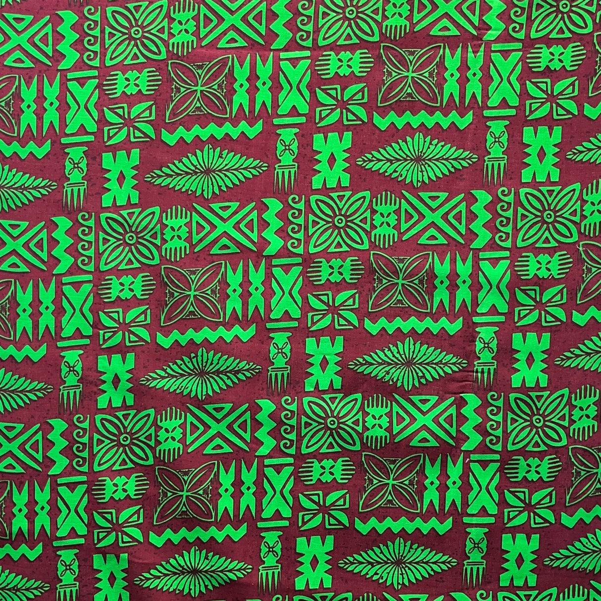 Tribal Tapa Cotton Barkcloth Fabric - Tongan Kupesi Pattern, 45" Width (1 Yard)