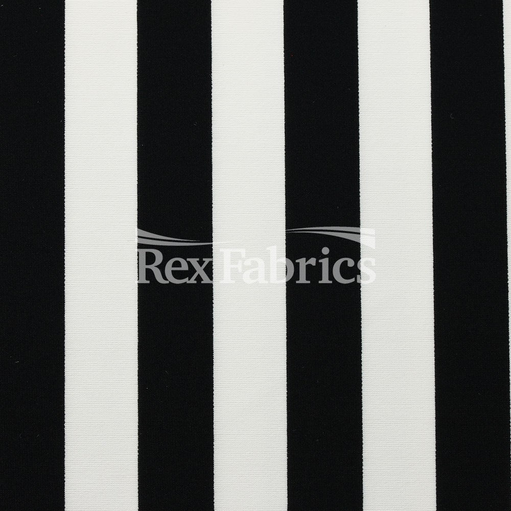EZ Tricot Stripes Nylon Spandex Tricot Fabric - Red/White, Navy/White, Black/White Striped Print, 58/60" Width (1 Yard)
