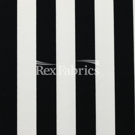 EZ Tricot Stripes Nylon Spandex Tricot Fabric - Red/White, Navy/White, Black/White Striped Print, 58/60" Width (1 Yard)