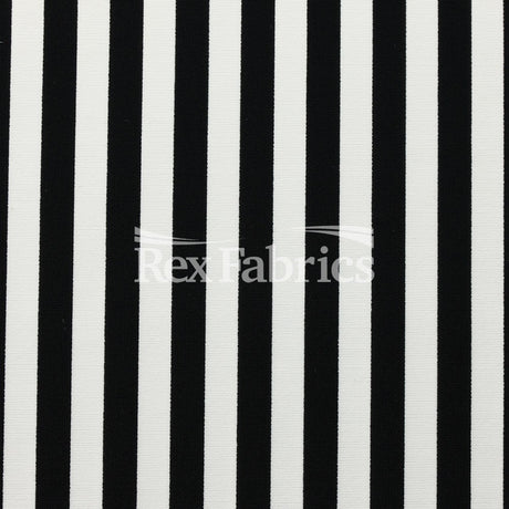 EZ Tricot Stripes Nylon Spandex Tricot Fabric - Red/White, Navy/White, Black/White Striped Print, 58/60" Width (1 Yard)