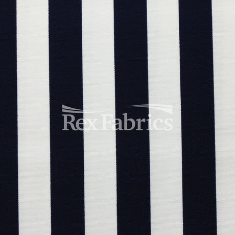 EZ Tricot Stripes Nylon Spandex Tricot Fabric - Red/White, Navy/White, Black/White Striped Print, 58/60" Width (1 Yard)