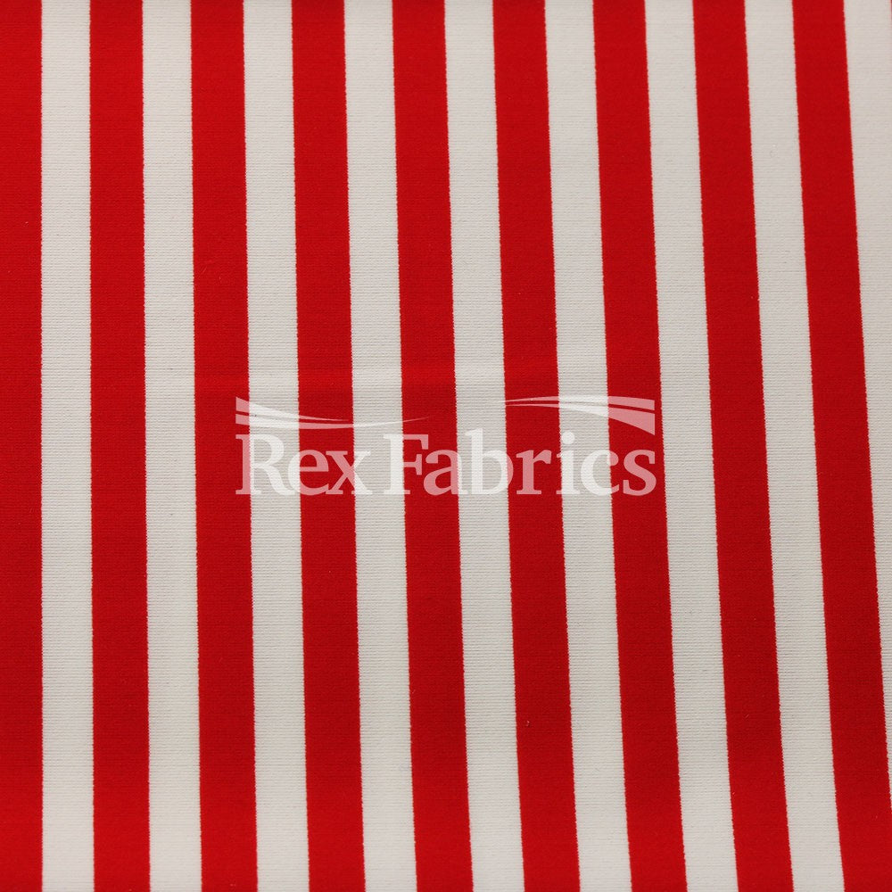 EZ Tricot Stripes Nylon Spandex Tricot Fabric - Red/White, Navy/White, Black/White Striped Print, 58/60" Width (1 Yard)